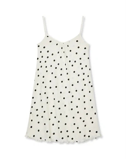 Mads Nørgaard Kids - Pointella Sigrid Kjole - Dot AOP Vanilla Ice 